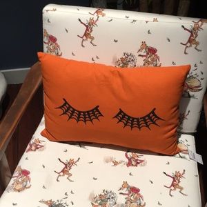Orange throw pillow